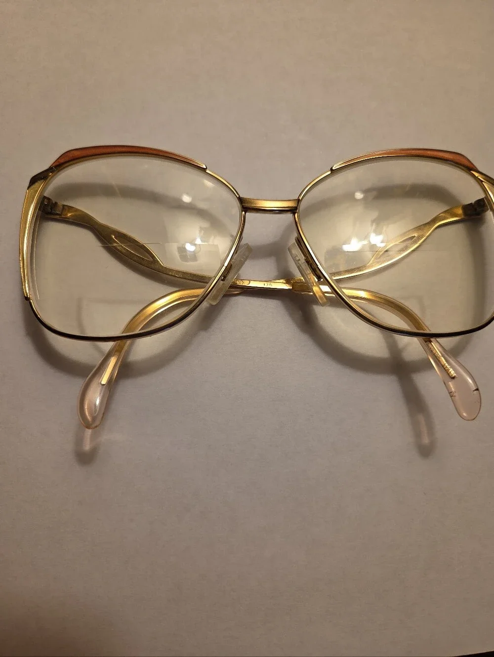 Vintage  LUXOTTICA ED  18kt Gold  bi-Focals Glasses AVANT GARDE  Dame  Pink Pear